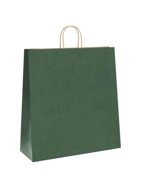 Paperikassit 50 kpl kahvoilla vihreä 45x17x48 cm