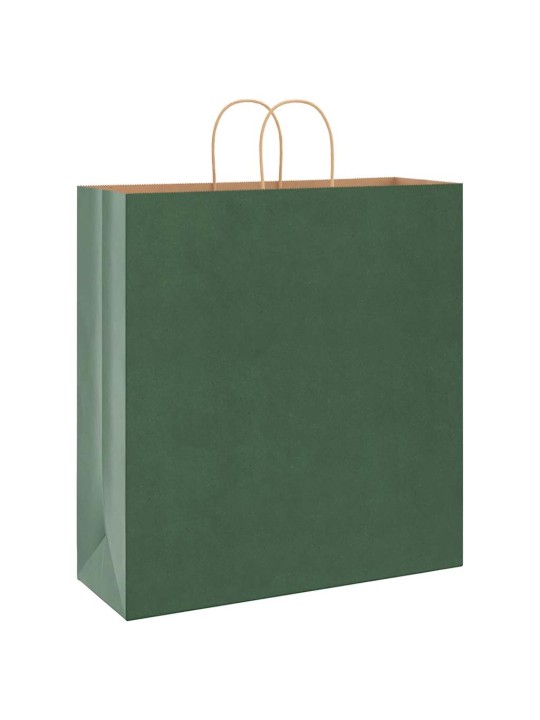 Paperikassit 50 kpl kahvoilla vihreä 45x17x48 cm