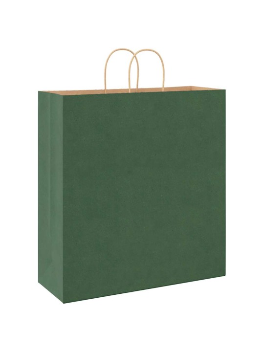 Paperikassit 50 kpl kahvoilla vihreä 45x17x48 cm