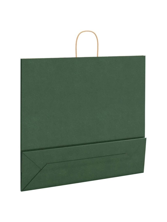 Paperikassit 50 kpl kahvoilla vihreä 54x15x49 cm