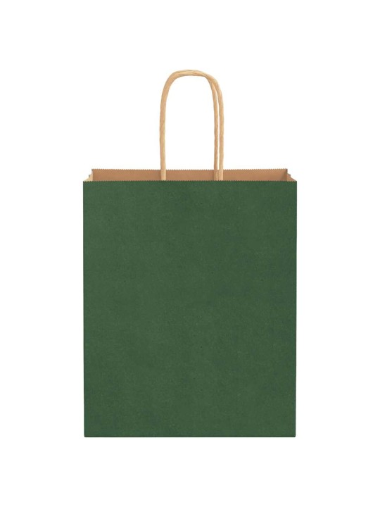 Paperikassit 250 kpl kahvoilla vihreä 18x8x22 cm