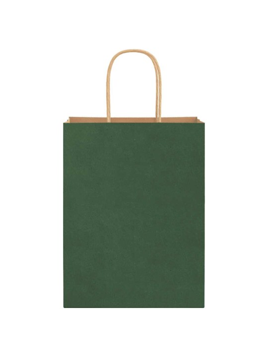Paperikassit 250 kpl kahvoilla vihreä 21x11x28 cm