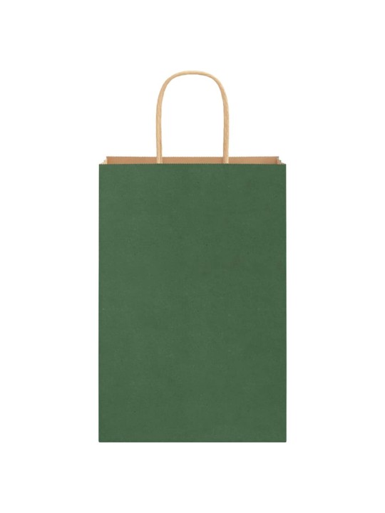 Paperikassit 250 kpl kahvoilla vihreä 21x11x31 cm