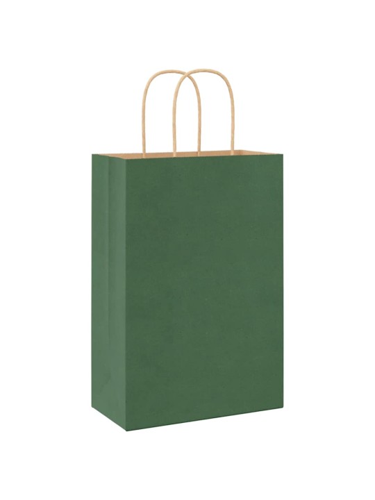 Paperikassit 250 kpl kahvoilla vihreä 21x11x31 cm