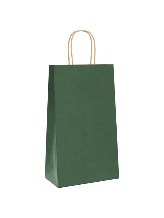 Paperikassit 250 kpl kahvoilla vihreä 21x11x36 cm