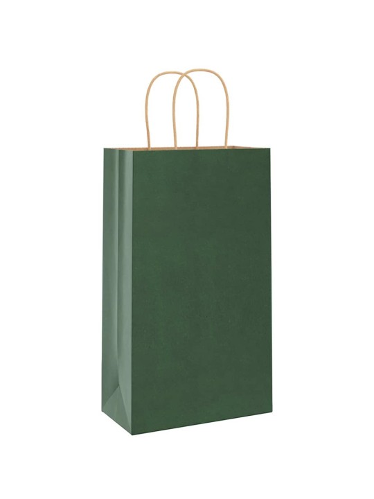 Paperikassit 250 kpl kahvoilla vihreä 21x11x36 cm