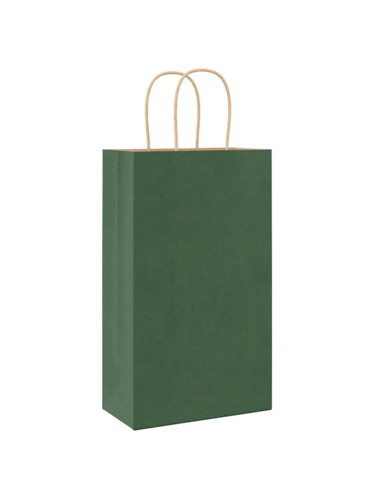 Paperikassit 250 kpl kahvoilla vihreä 21x11x36 cm