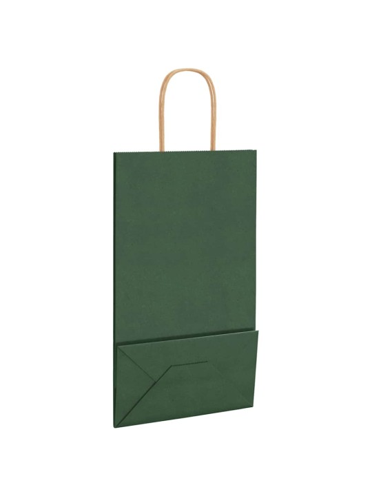 Paperikassit 250 kpl kahvoilla vihreä 21x11x36 cm