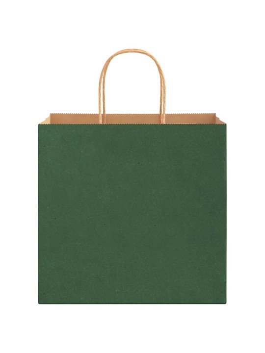 Paperikassit 250 kpl kahvoilla vihreä 26x17x25 cm