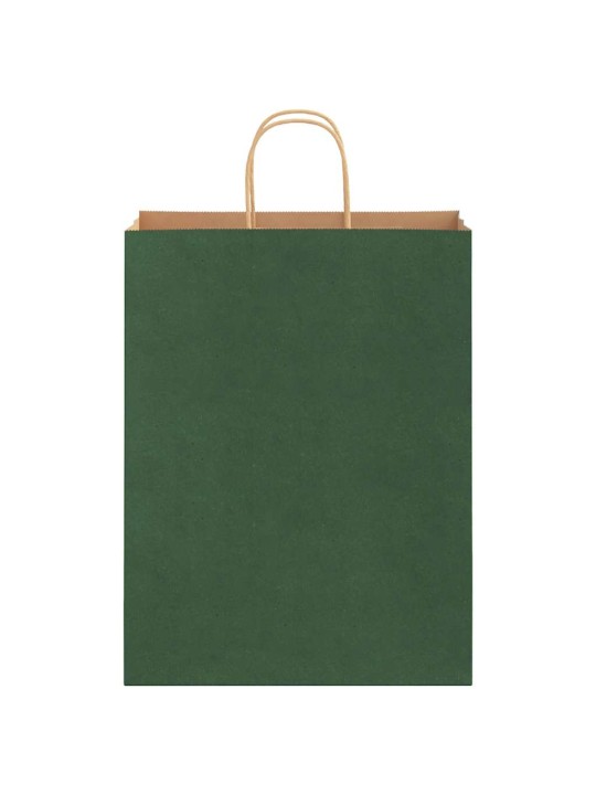 Paperikassit 250 kpl kahvoilla vihreä 32x12x42 cm