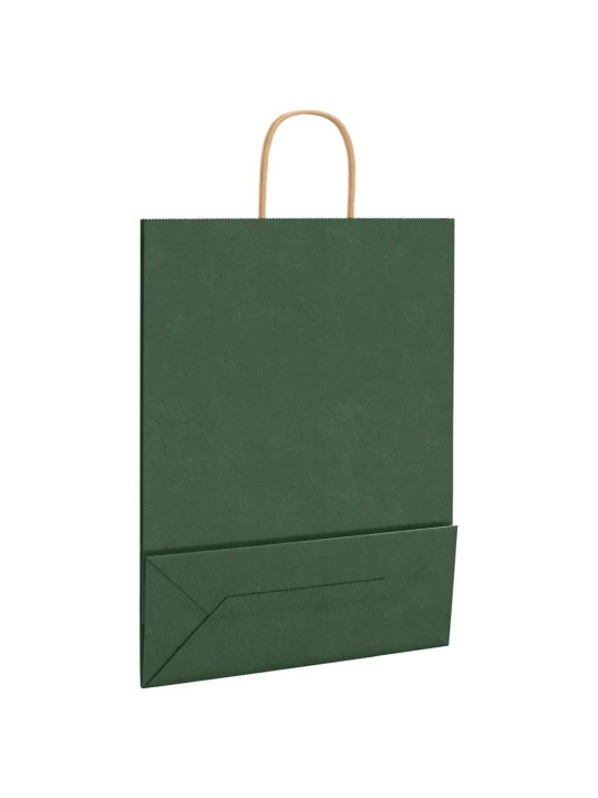 Paperikassit 250 kpl kahvoilla vihreä 32x12x42 cm