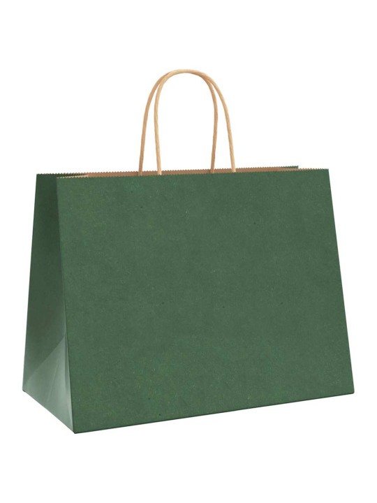 Paperikassit 250 kpl kahvoilla vihreä 32x17x25 cm