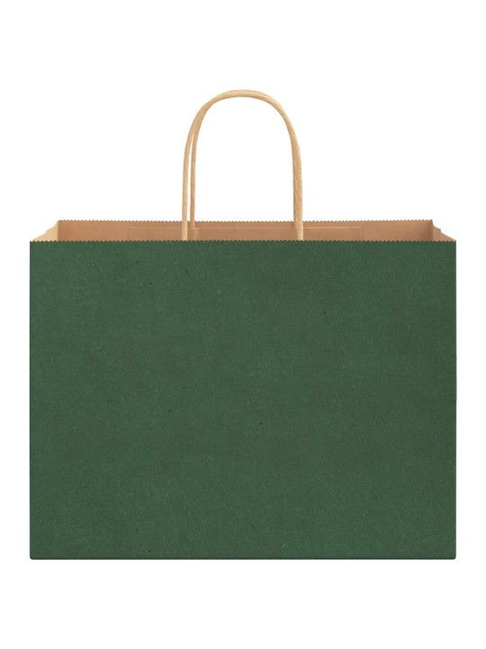 Paperikassit 250 kpl kahvoilla vihreä 32x17x25 cm