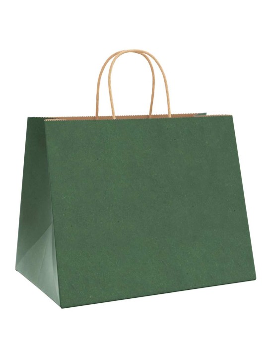 Paperikassit 250 kpl kahvoilla vihreä 32x22x24 cm