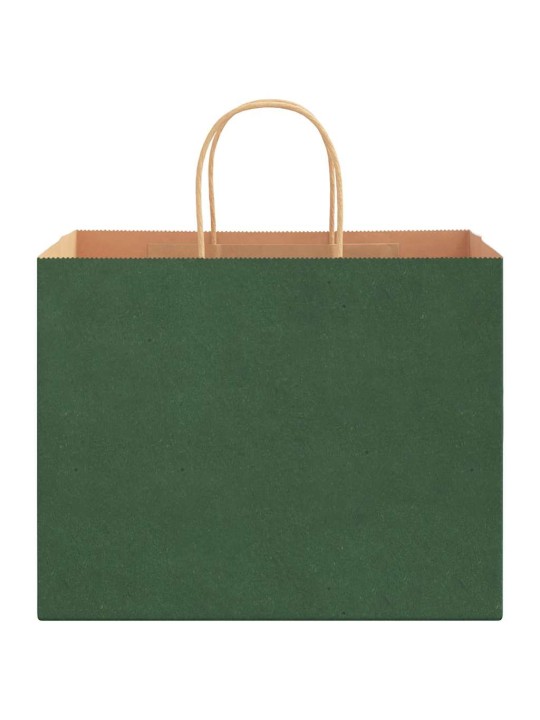 Paperikassit 250 kpl kahvoilla vihreä 32x22x24 cm