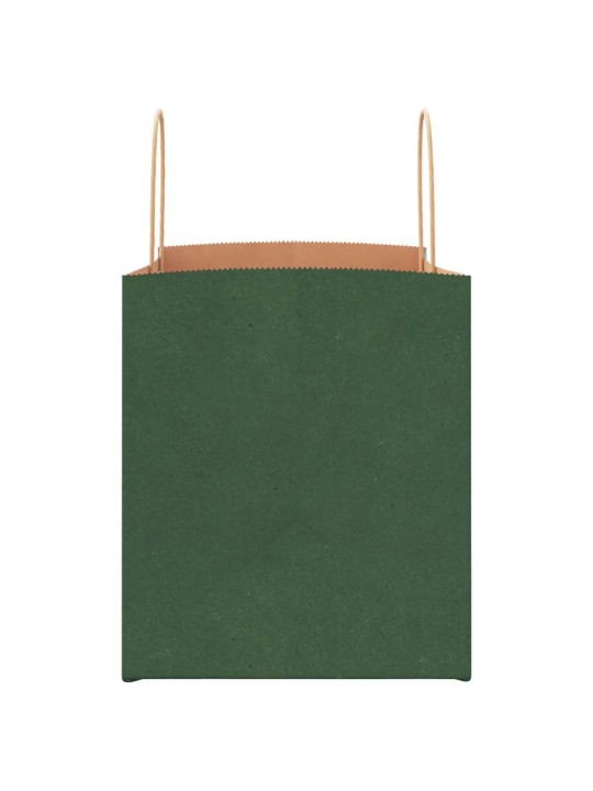Paperikassit 250 kpl kahvoilla vihreä 32x22x24 cm