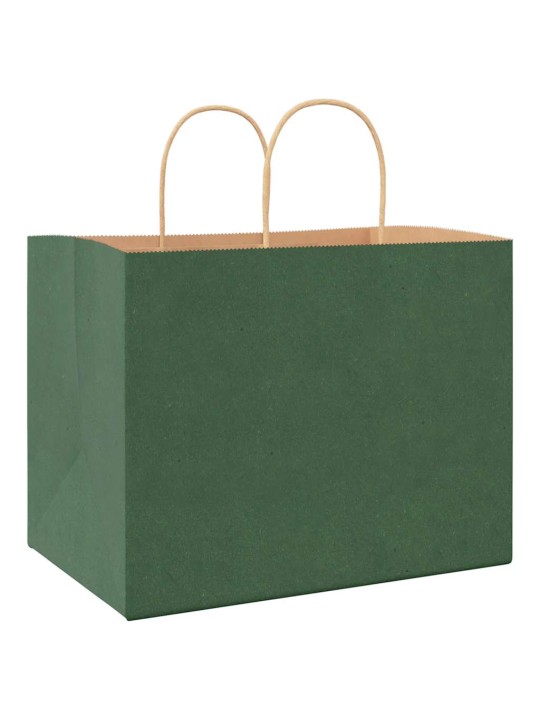 Paperikassit 250 kpl kahvoilla vihreä 32x22x24 cm