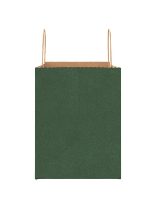 Paperikassit 250 kpl kahvoilla vihreä 32x22x28 cm