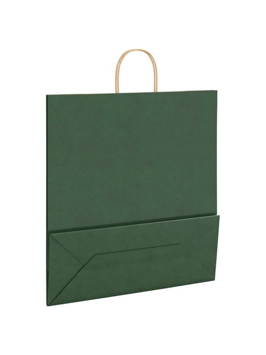 Paperikassit 250 kpl kahvoilla vihreä 45x17x48 cm