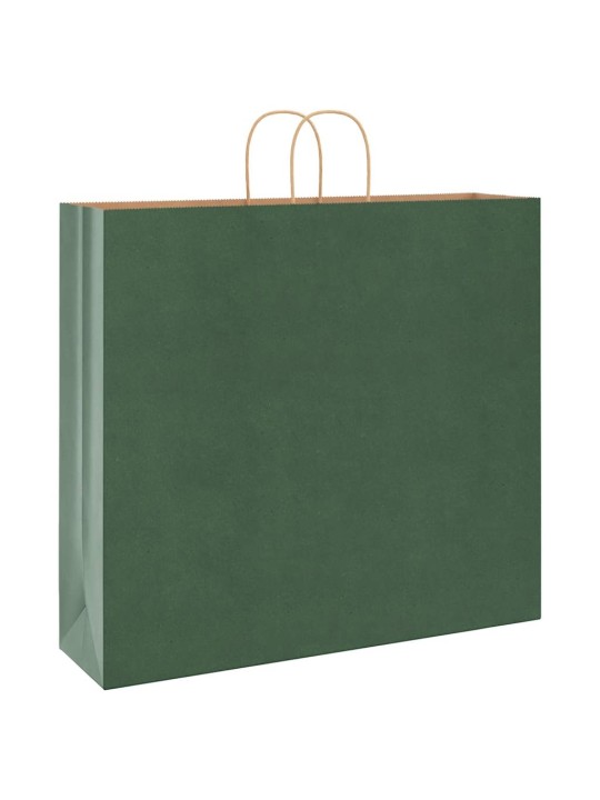 Paperikassit 250 kpl kahvoilla vihreä 54x15x49 cm