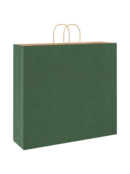 Paperikassit 250 kpl kahvoilla vihreä 54x15x49 cm