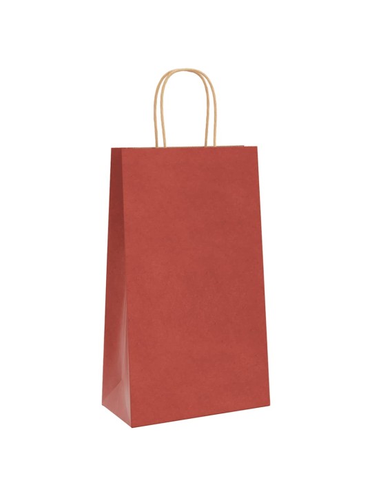 Paperikassit 50 kpl kahvoilla punainen 21x11x36 cm