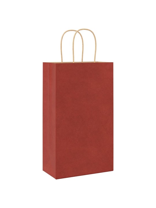 Paperikassit 50 kpl kahvoilla punainen 21x11x36 cm