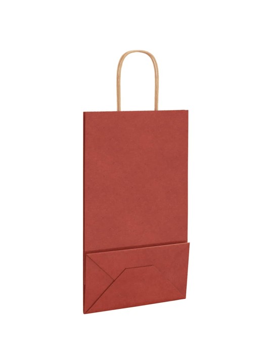 Paperikassit 50 kpl kahvoilla punainen 21x11x36 cm