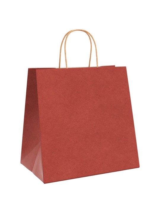 Paperikassit 50 kpl kahvoilla punainen 26x17x25 cm
