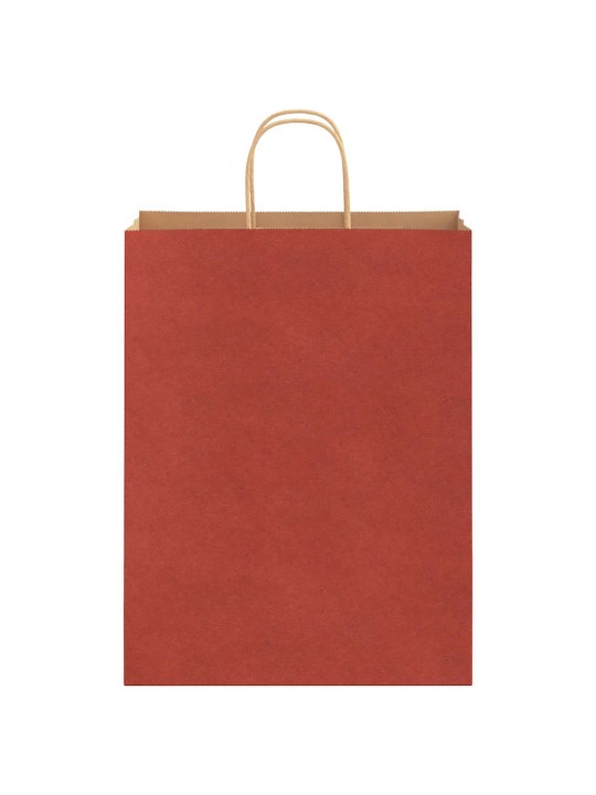 Paperikassit 50 kpl kahvoilla punainen 32x12x42 cm