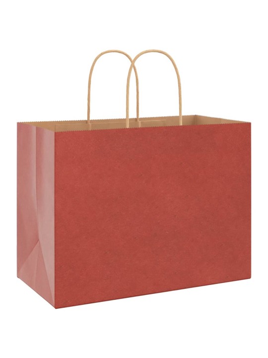 Paperikassit 50 kpl kahvoilla punainen 32x17x25 cm