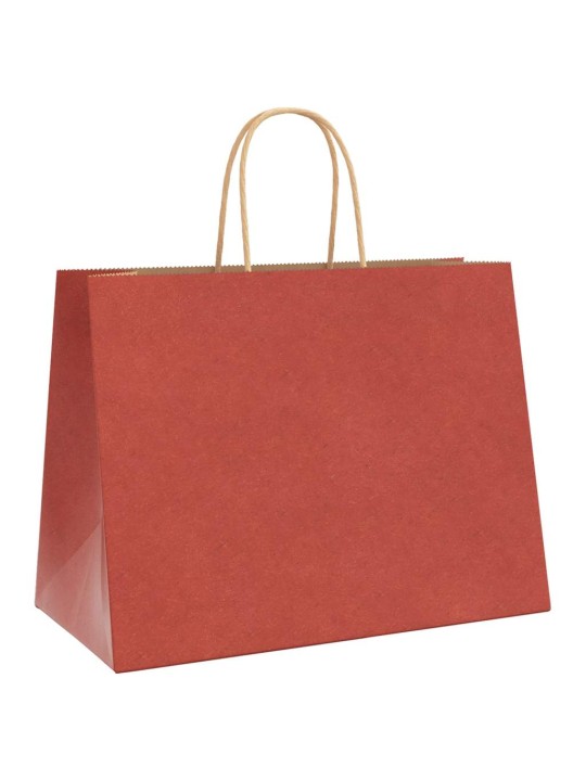 Paperikassit 50 kpl kahvoilla punainen 32x17x25 cm