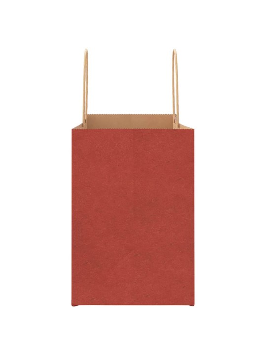 Paperikassit 50 kpl kahvoilla punainen 32x17x25 cm