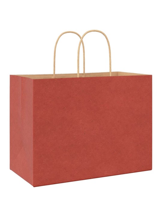Paperikassit 50 kpl kahvoilla punainen 32x17x25 cm