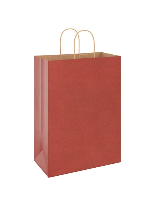 Paperikassit 50 kpl kahvoilla punainen 32x17x44 cm