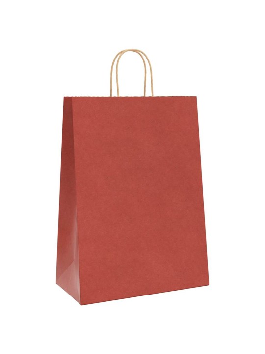 Paperikassit 50 kpl kahvoilla punainen 32x17x44 cm
