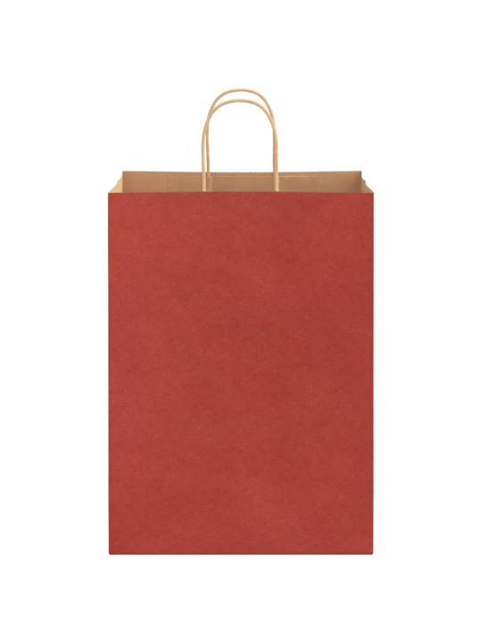 Paperikassit 50 kpl kahvoilla punainen 32x17x44 cm