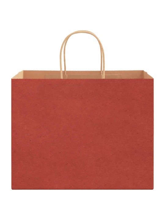 Paperikassit 50 kpl kahvoilla punainen 32x22x24 cm