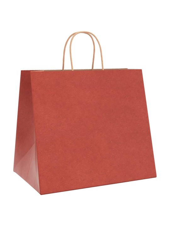 Paperikassit 50 kpl kahvoilla punainen 32x22x28 cm