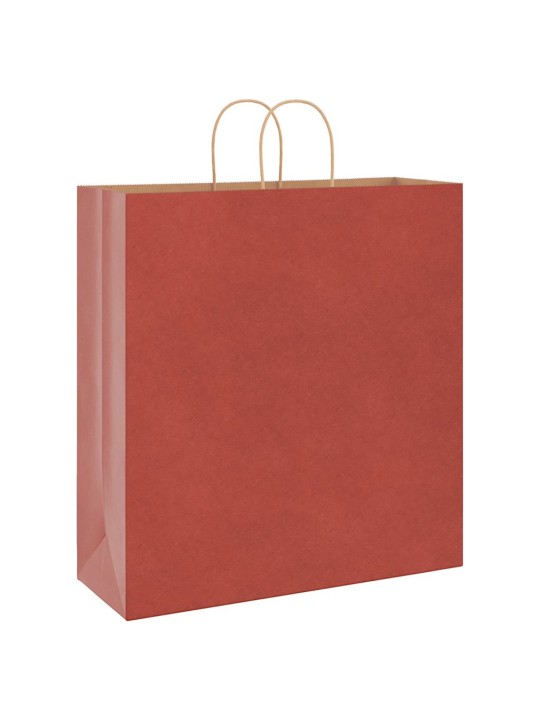 Paperikassit 50 kpl kahvoilla punainen 45x17x48 cm