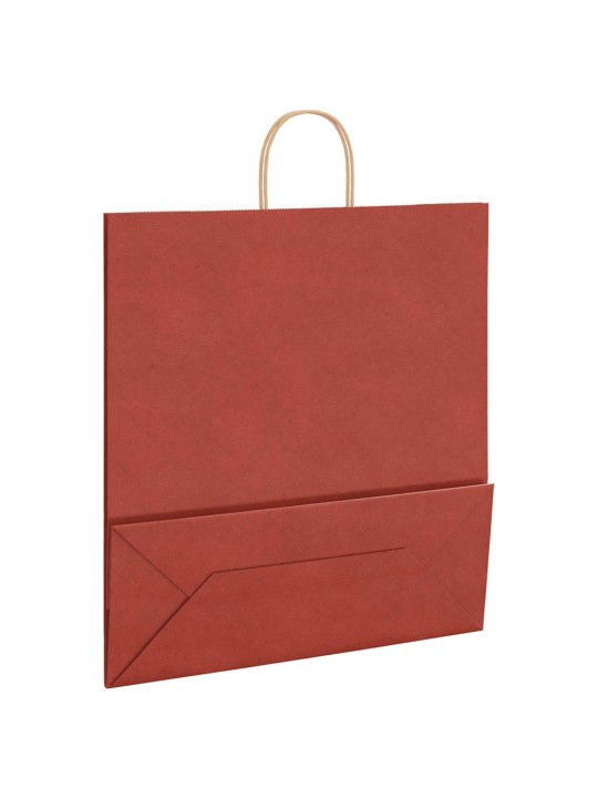 Paperikassit 50 kpl kahvoilla punainen 45x17x48 cm