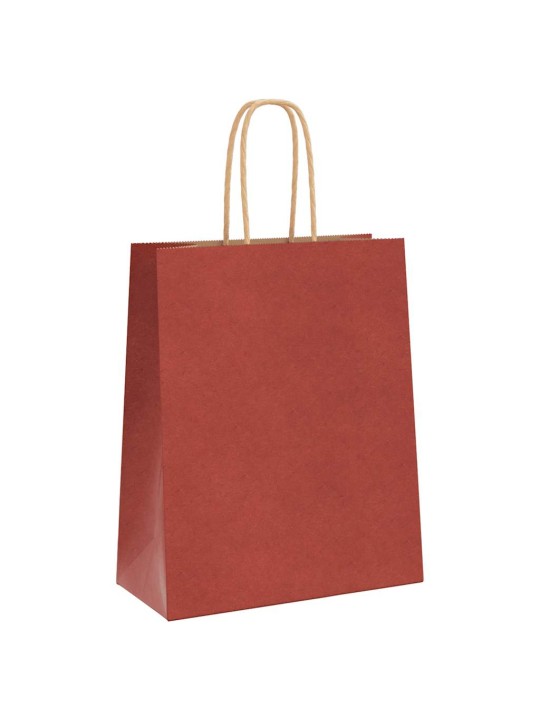 Paperikassit 250 kpl kahvoilla punainen 18x8x22 cm