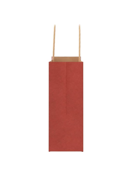 Paperikassit 250 kpl kahvoilla punainen 18x8x22 cm