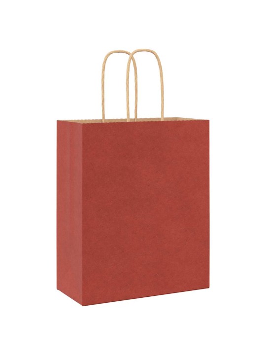 Paperikassit 250 kpl kahvoilla punainen 18x8x22 cm