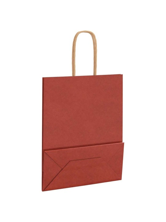 Paperikassit 250 kpl kahvoilla punainen 18x8x22 cm