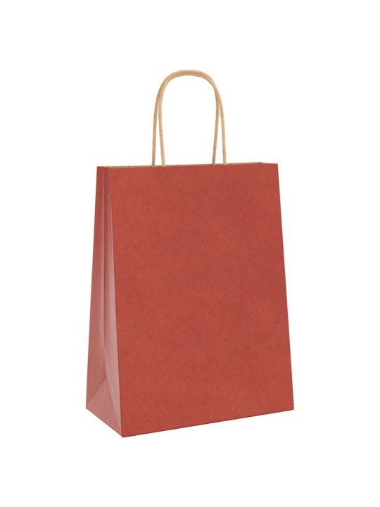 Paperikassit 250 kpl kahvoilla punainen 21x11x28 cm
