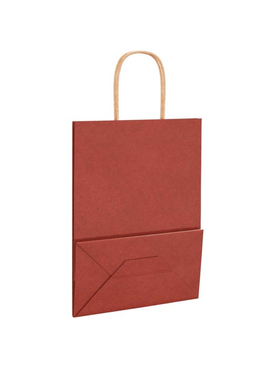 Paperikassit 250 kpl kahvoilla punainen 21x11x28 cm