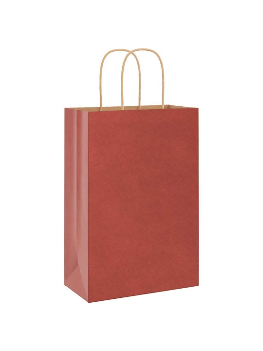 Paperikassit 250 kpl kahvoilla punainen 21x11x31 cm