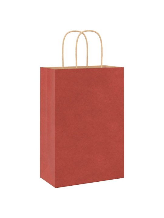 Paperikassit 250 kpl kahvoilla punainen 21x11x31 cm