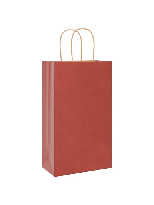 Paperikassit 250 kpl kahvoilla punainen 21x11x36 cm